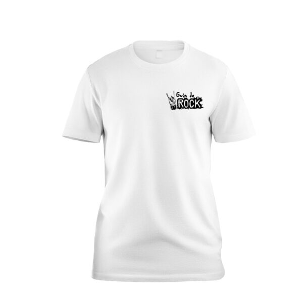 Camiseta Blanca con Logo de Guía de Rock