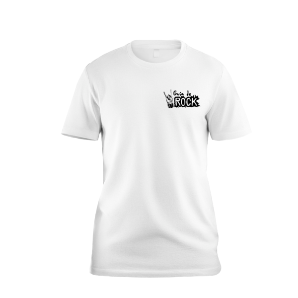 Camiseta Blanca con Logo de Guía de Rock - Image 2